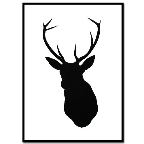 Oh Deer - Black(40x55cm)[수입정품 북유럽 모던 인테리어 미니멀 포스터 액자 영국]
