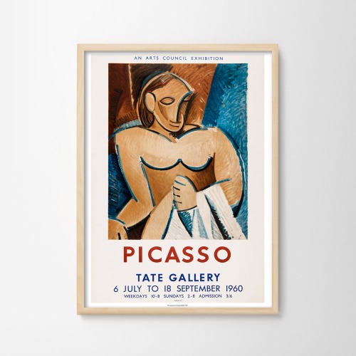 파블로 피카소 1960 누드와 타월거실 인테리어그림 작품 전시 액자 